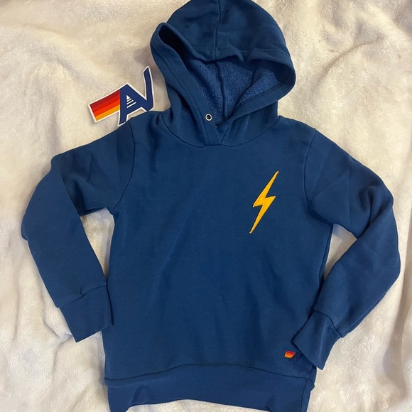 Aviator Nation Other - New with Tag kids Aviator Nation Pullover   Embroidered Bolt hoodie Size 6